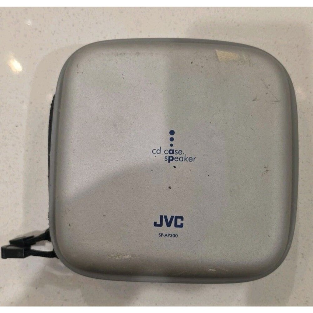 Vtg JVC sp-ap300 CD Case Speaker Silver Portable Tested Works